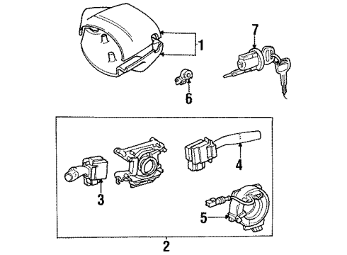 1997 Toyota Tercel Clockspring Diagram for 84306-16030