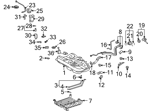 Support, Fuel Tank Filler Pipe Diagram for 77217-33020