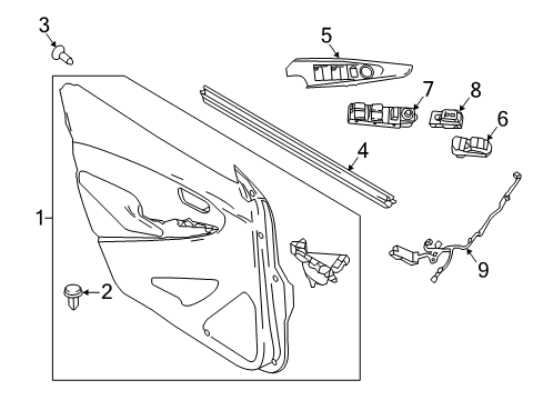2016 Scion iA Interior Trim - Front Door Diagram
