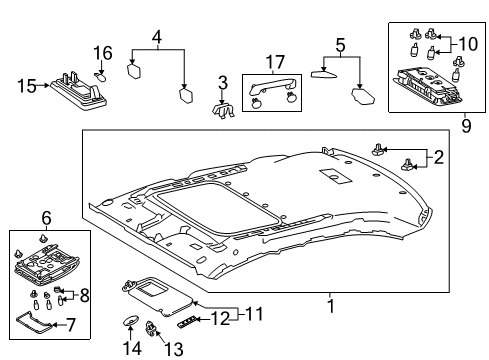 Cover, Visor Bracket Diagram for 74317-60020-C0