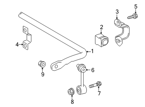 2023 Toyota Venza Suspension Components, Control Arm, Ride Control, Stabilizer Bar Diagram 1 - Thumbnail