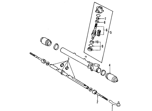 1997 Toyota Previa Pinion Shaft Diagram for 44201-28151