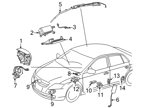 2005 Toyota Avalon Air Bag Components Diagram