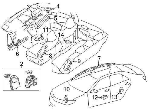 2012 Toyota Camry Clockspring Diagram for 84307-06130