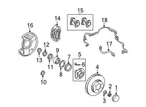 2001 Toyota Tundra ABS Sensor, Front Passenger Side Diagram for 89542-0C010