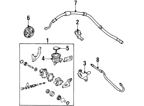 1998 Toyota Tercel P/S Pump & Hoses Diagram 2 - Thumbnail