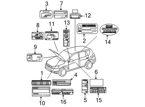 2010 Toyota RAV4 Information Labels Diagram