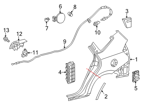 2016 Toyota Prius V Fuel Door Diagram