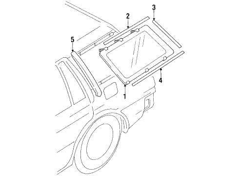 1990 Toyota Corolla Quarter Panel - Glass & Hardware Diagram 2 - Thumbnail
