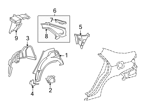 2013 Toyota Corolla Inner Structure - Quarter Panel Diagram 1 - Thumbnail