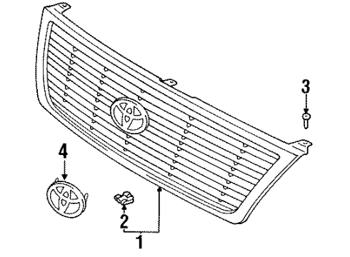 1999 Toyota Avalon Grille & Components Diagram