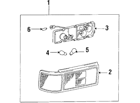 1989 Toyota Celica Socket & Wire, Passenger Side Diagram for 81555-20701