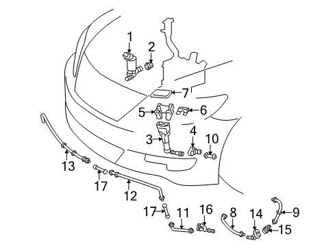 Joint, Headlamp Cleaner Hose Diagram for 85279-60080