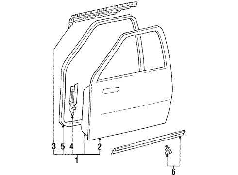 1994 Toyota T100 Door & Components Diagram