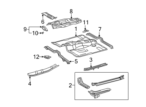 Bracket, Clamp Floor Diagram for 58179-60010