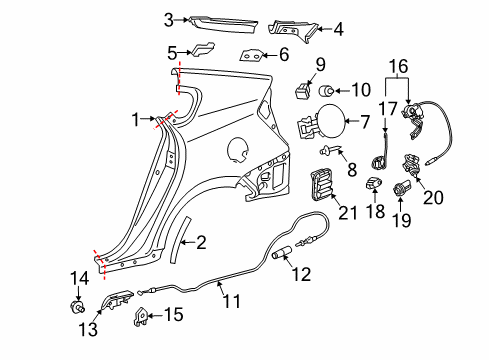 2015 Toyota Prius Fuel Door Diagram