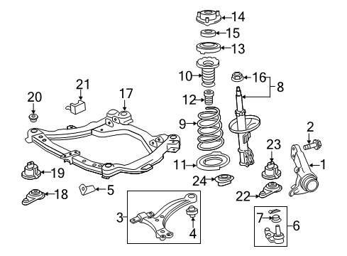 2013 Toyota Camry Engine Cradle, Front Diagram for 51100-06191