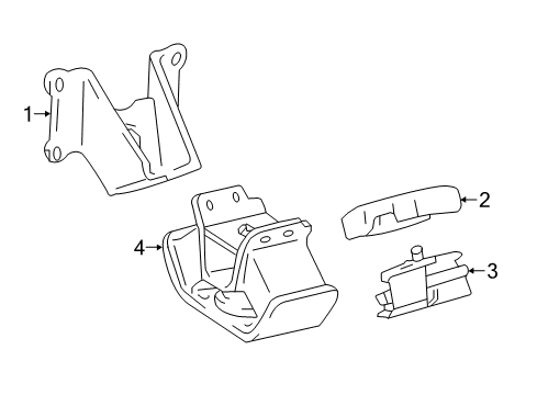 2022 Toyota Tacoma Engine & Trans Mounting Diagram