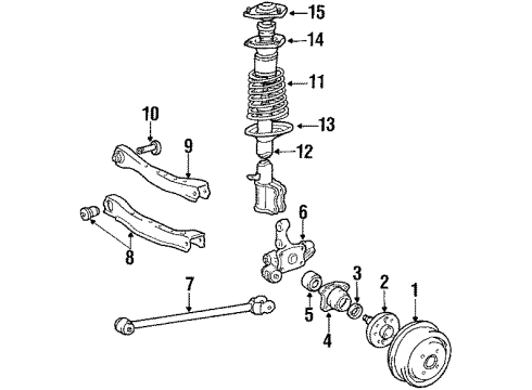 1986 Toyota Tercel Backing Plate, Rear Driver Side Diagram for 47044-16040