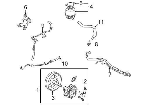 2008 Toyota Solara P/S Pump & Hoses, Steering Gear & Linkage Diagram 2 - Thumbnail
