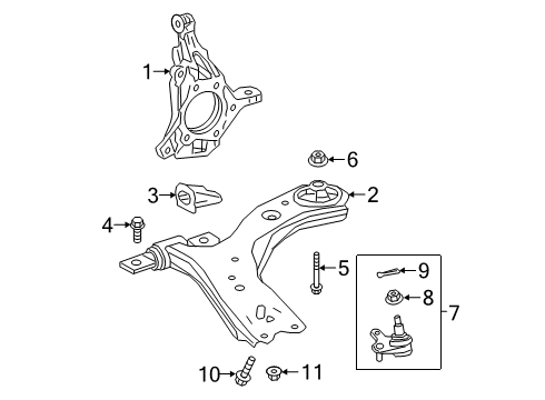 Arm Sub-Assembly, Front Suspension, Lower Driver Side Diagram for 48069-33090