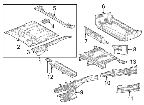 2022 Toyota Sienna Rear Floor & Rails Diagram 2 - Thumbnail