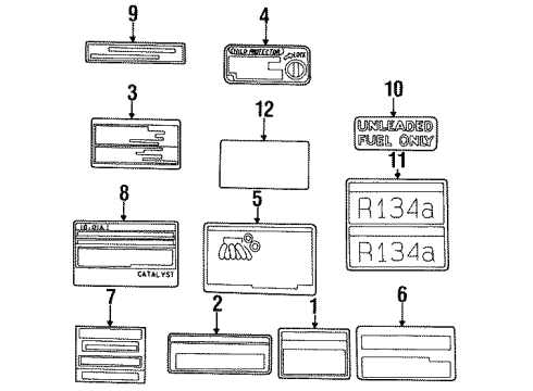 1999 Toyota Avalon Information Labels Diagram