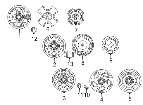1998 Toyota Corolla Wheel Nut, Rear Diagram for 90942-01083