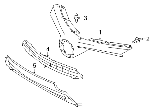 2016 Toyota RAV4 Grille & Components Diagram