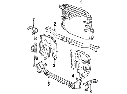 1987 Toyota Corolla Radiator & Components, Radiator Support Diagram 1 - Thumbnail