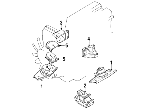1991 Toyota Cressida Engine & Trans Mounting Diagram