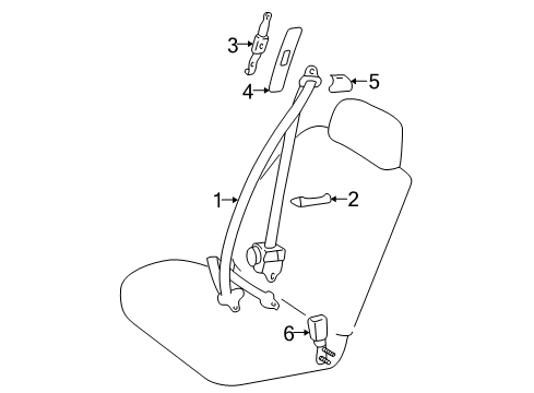 1996 Toyota 4Runner Front Seat Belts Diagram