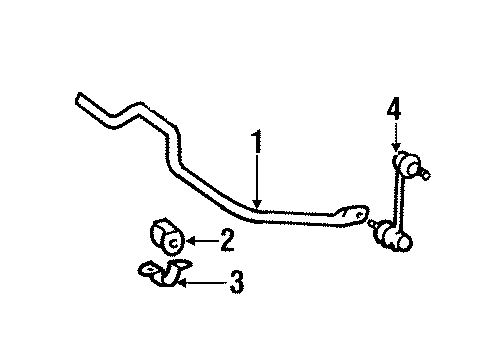 1991 Toyota Camry Rear Suspension Components, Lower Control Arm, Stabilizer Bar Diagram 2 - Thumbnail