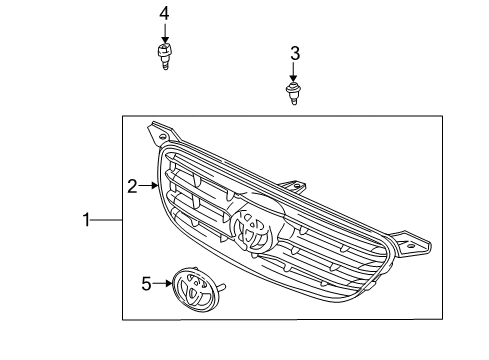 2007 Toyota Corolla Grille & Components Diagram