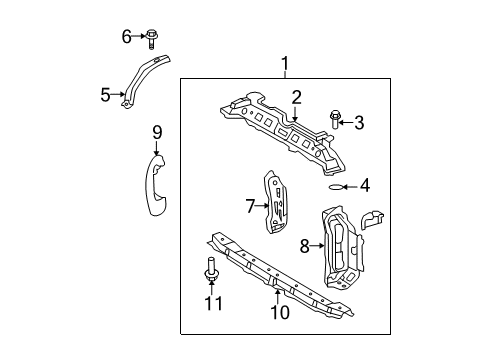 2012 Toyota Yaris Radiator Support Diagram