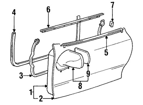 1997 Toyota Supra Door & Components, Outside Mirrors Diagram