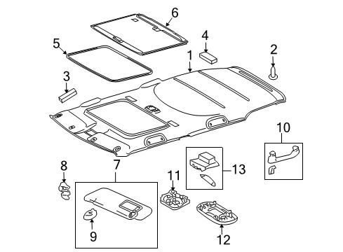 2010 Scion xB Map Lamp Assembly Diagram for 81260-12550-B0