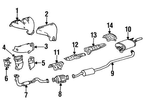 1993 Toyota Corolla Exhaust Components Diagram