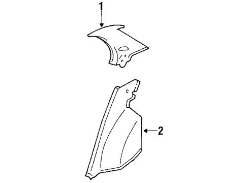 1994 Toyota Tercel Interior Trim - Quarter Panels Diagram 2 - Thumbnail