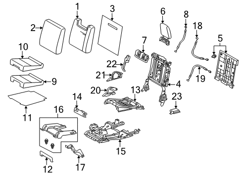 Cover, Rear Seat Lock, Inner Passenger Side Diagram for 71694-60060-C0