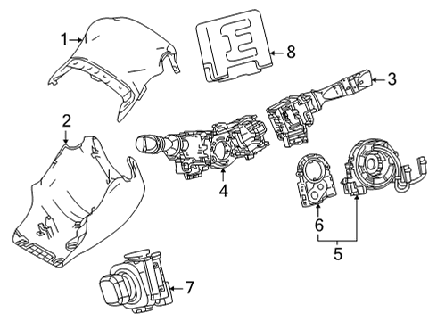 2018 Toyota Mirai Shroud, Switches & Levers Diagram