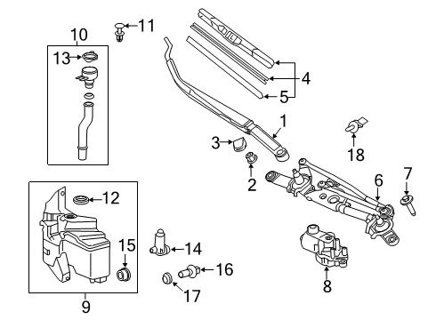 2020 Toyota Corolla Windshield - Wiper & Washer Components Diagram 3 - Thumbnail