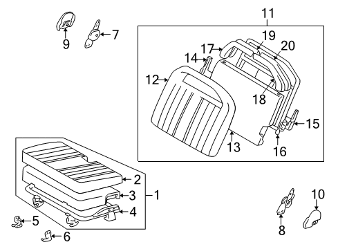 1996 Toyota 4Runner Rear Seat Components Diagram