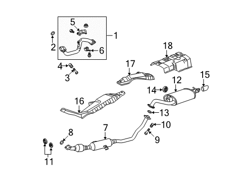 2010 Toyota Corolla Exhaust Components Diagram 2 - Thumbnail