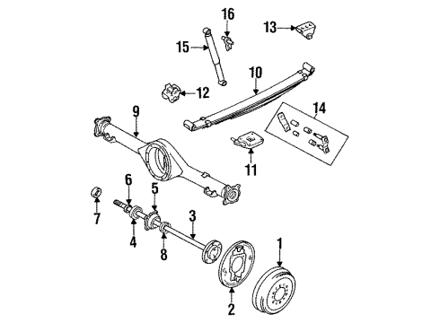 1990 Toyota Pickup Backing Plate, Rear Passenger Side Diagram for 47043-35130