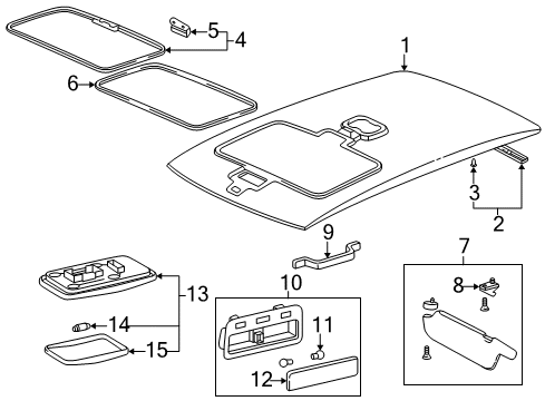 1999 Toyota RAV4 Map Lamp, Gray Diagram for 81260-22170-B0