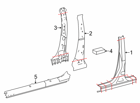 2017 Toyota Highlander Center Pillar & Rocker Diagram