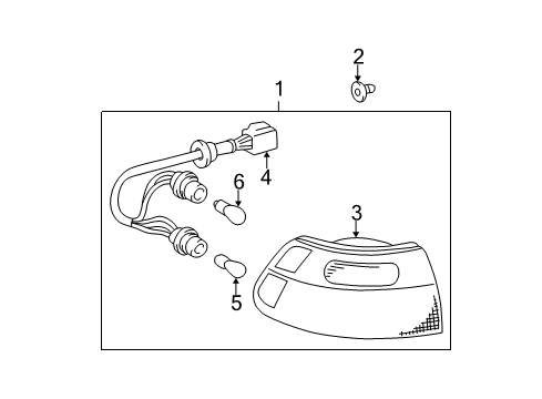 2002 Toyota Sienna Socket & Wire, Rear Diagram for 81555-08020