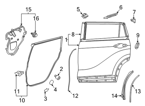 2023 Toyota Highlander Door & Components Diagram 2 - Thumbnail