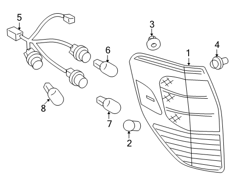 2008 Toyota RAV4 Tail Lamps Diagram